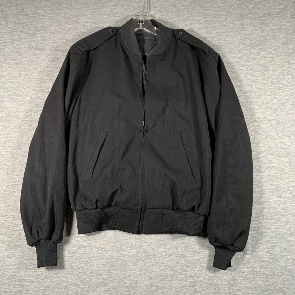 Patriot‎ Jacket Mens 40 Regular Black Windbreaker Bomber Removable Liner